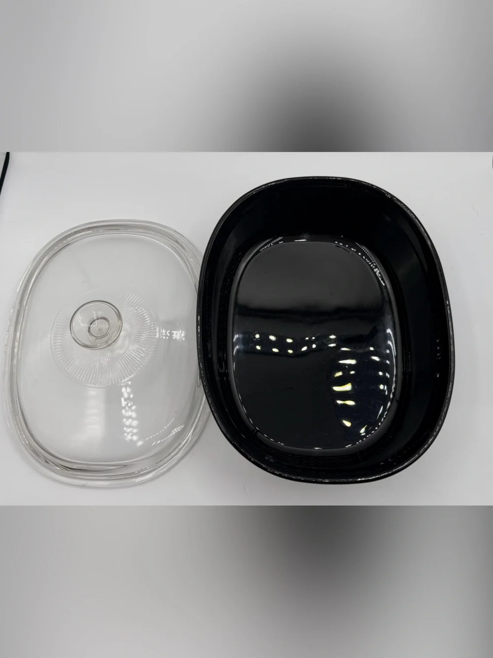 Corningware Casserole Dish with Lid Oval French Black Pyrex 2.5qt 2.8L Bakeware